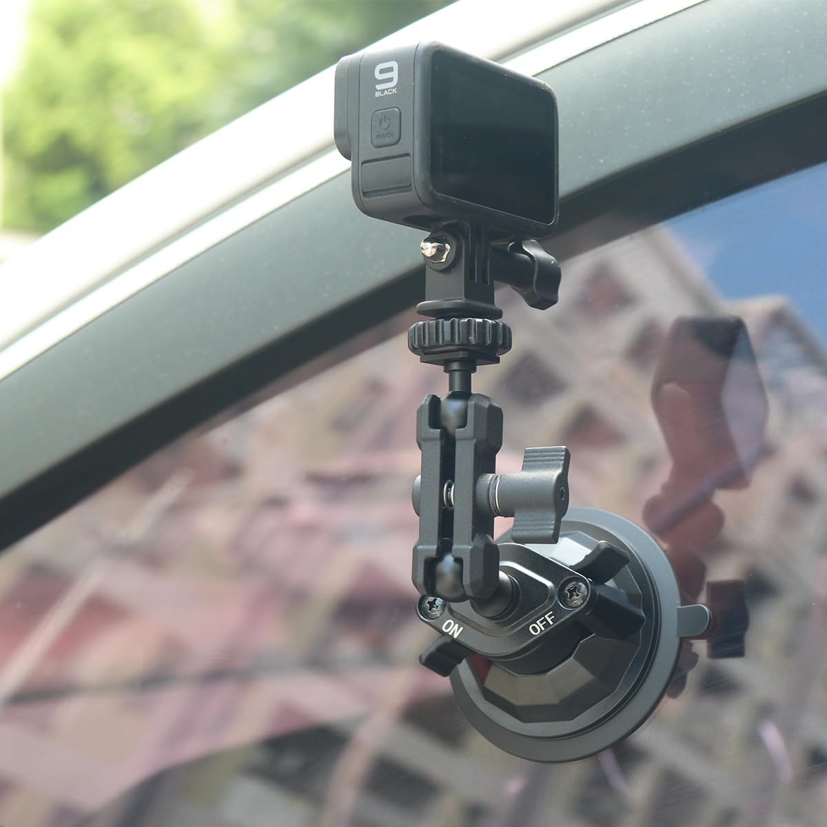 Upgraded Car Suction Cup Base with17mm Ball, Compatible with17mm Double Socket Arms | Heavy-Duty 3.4" Suction Base for Windshield | Holds 5.5 lbs – Rosette Bite Locking System