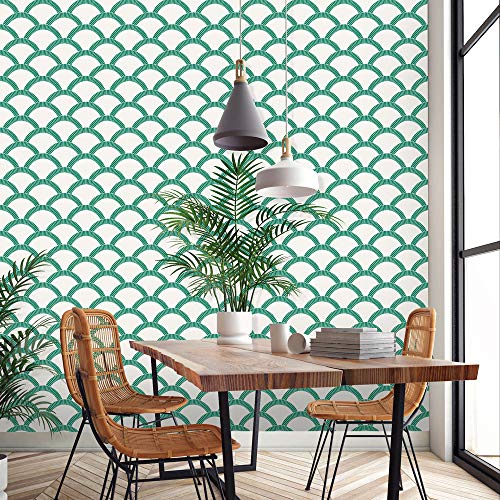 Tempaper Papel pintado de mosaico verde esmeralda extraíble 6