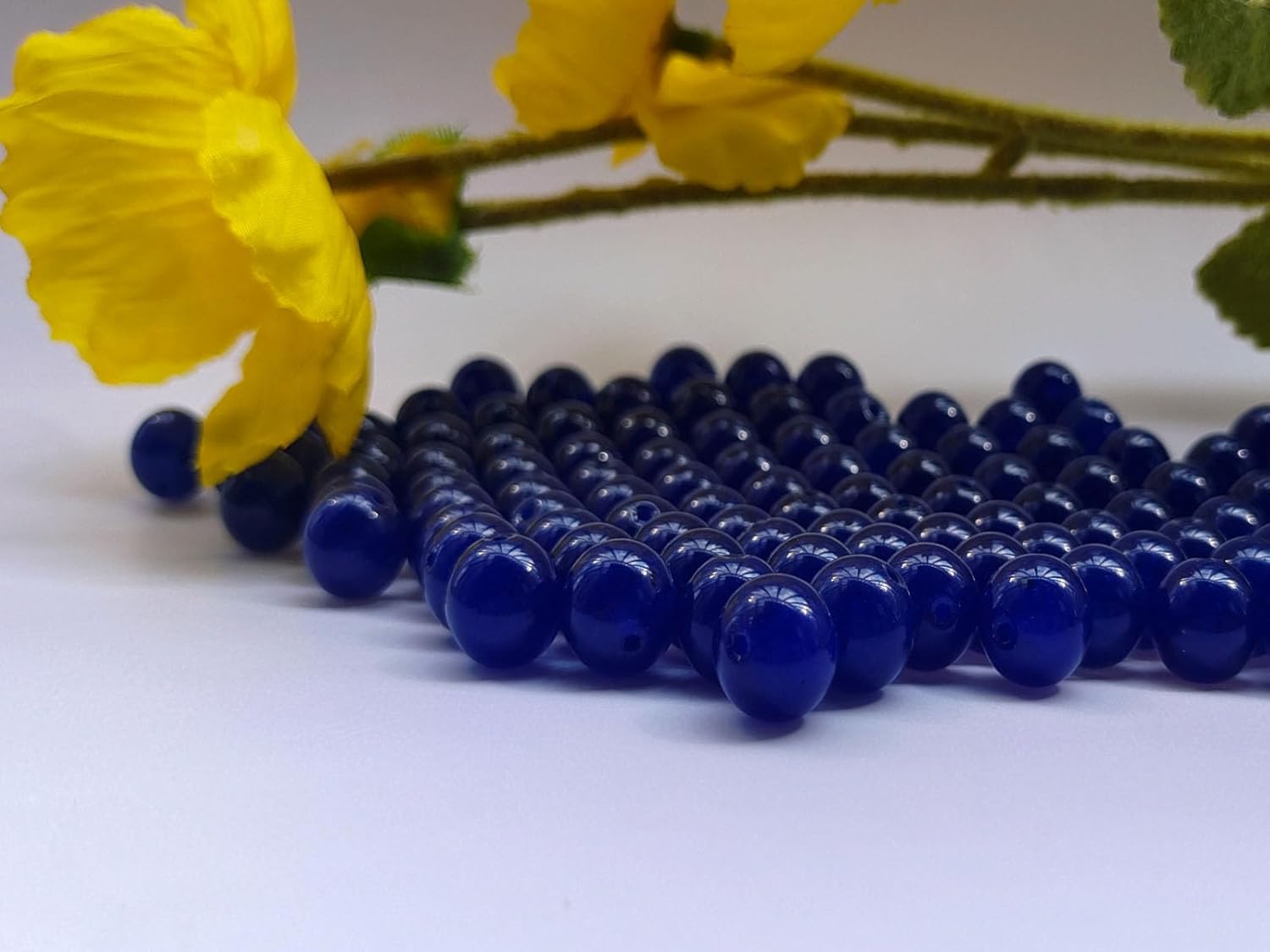 Stone Beads 10mm 60pcs Dark Blue Chalcedony Beads Round Loose Gemstones Beads for Bracelet Necklace Jewelry Making (10mm, 61031 Dark Blue Chalcedony) - Image 5