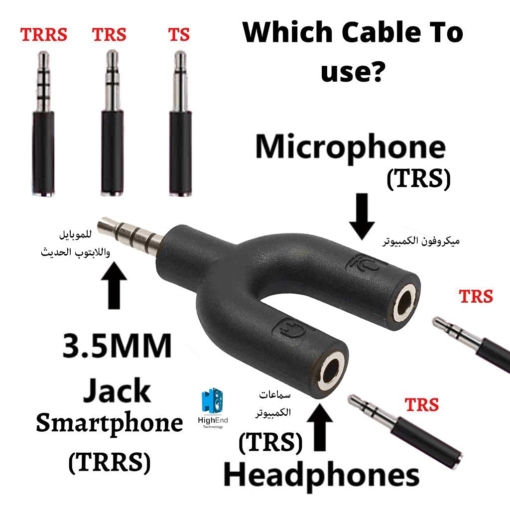 3.5mm Male TRRS Splitter U Jack to 