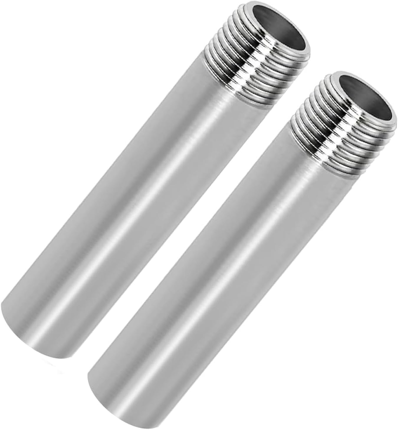304 Stainless Steel Nipple Pipe Fitting 1/2" NPT X 1/2" NPT Male Thread Cast Pipe Fittings 4" 100mm Length (pack of 2)