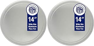 American Metalcraft 14-inch Wide Rim Aluminum Pizza Pan (TP14) (Pack of 2)