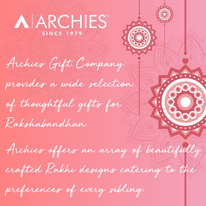 Image of ARCHIES Rakhi for Brother Rakshabandhan Combo of 3 Great Om Rakhis With 1 Roli & Chawal Set-10gm & Greeting Card (Pack of 5) for Bhaiya|Bro|Bhai