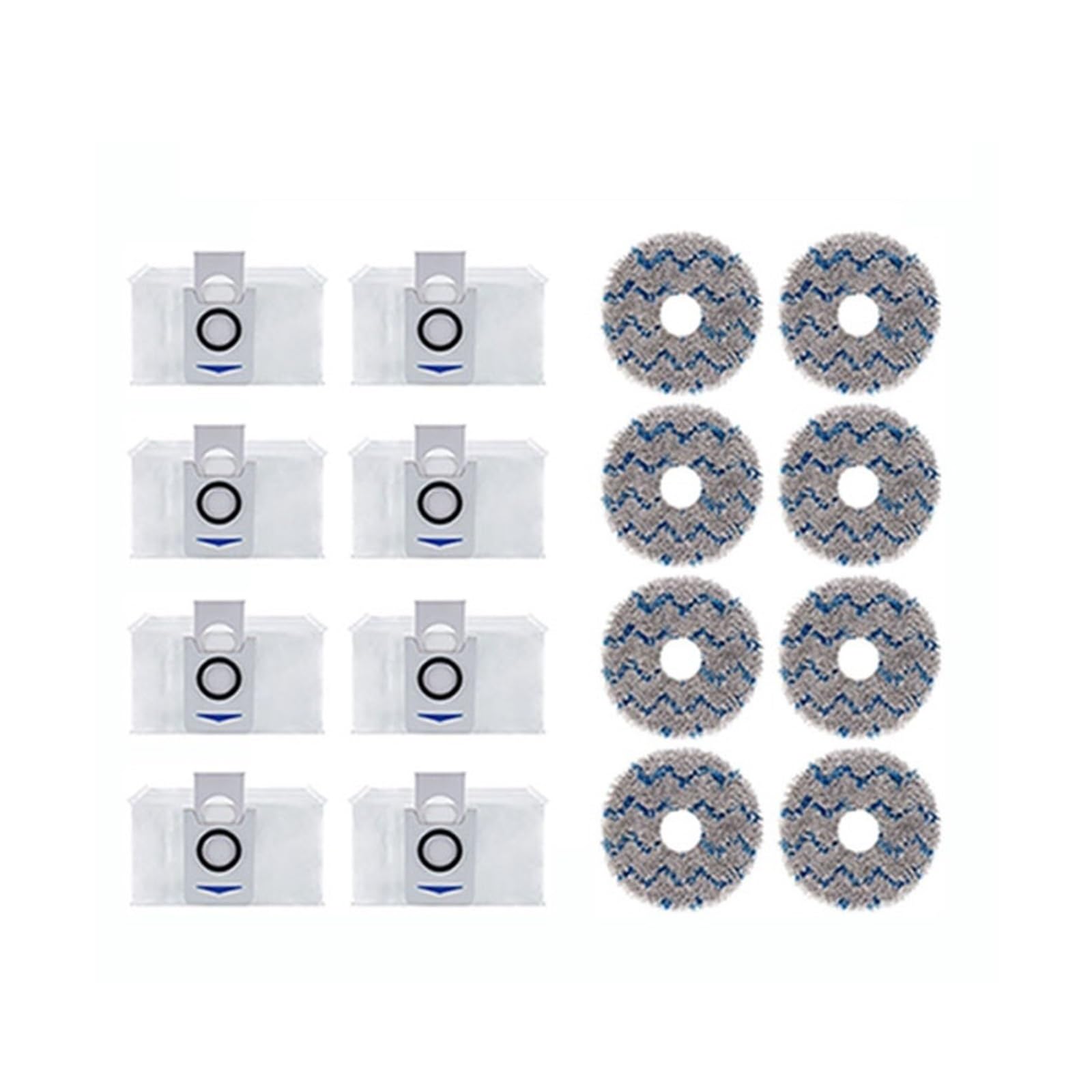 Robot odkurzający szczotka boczna filtra worek na kurz do czyszczenia tkaniny części zamienne pojemnik na kurz, kompatybilny z Ecovacs Deebot X1 OMNI /T10 TURBO (Color : Set c)
