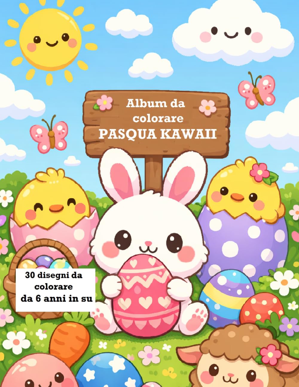 Album da colorare Pasqua Kawaii: Da 6 anni in su