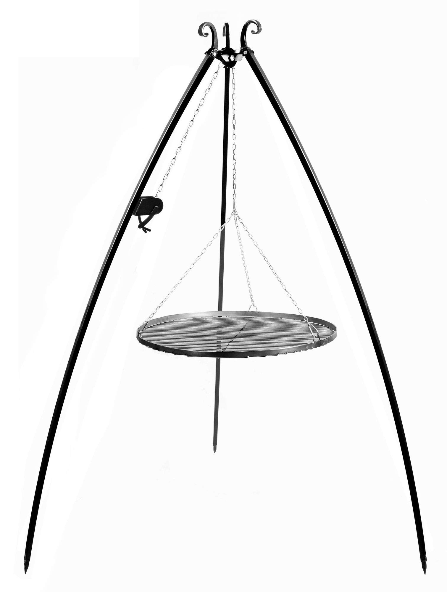 CookKing Tripod Barbecue suspendu avec trépied et grille de cuisson 200 cm 70 cm