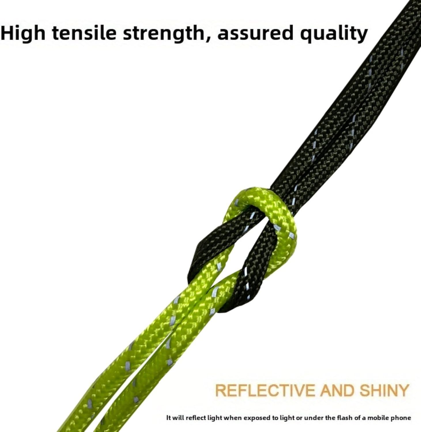 4-Pack Reflective Camping Guy Lines, 5mm High-Vis Tent Ropes with Aluminum Buckles, 13ft Windproof Tarp Cords for Outdoor Shelter (Neon Green)