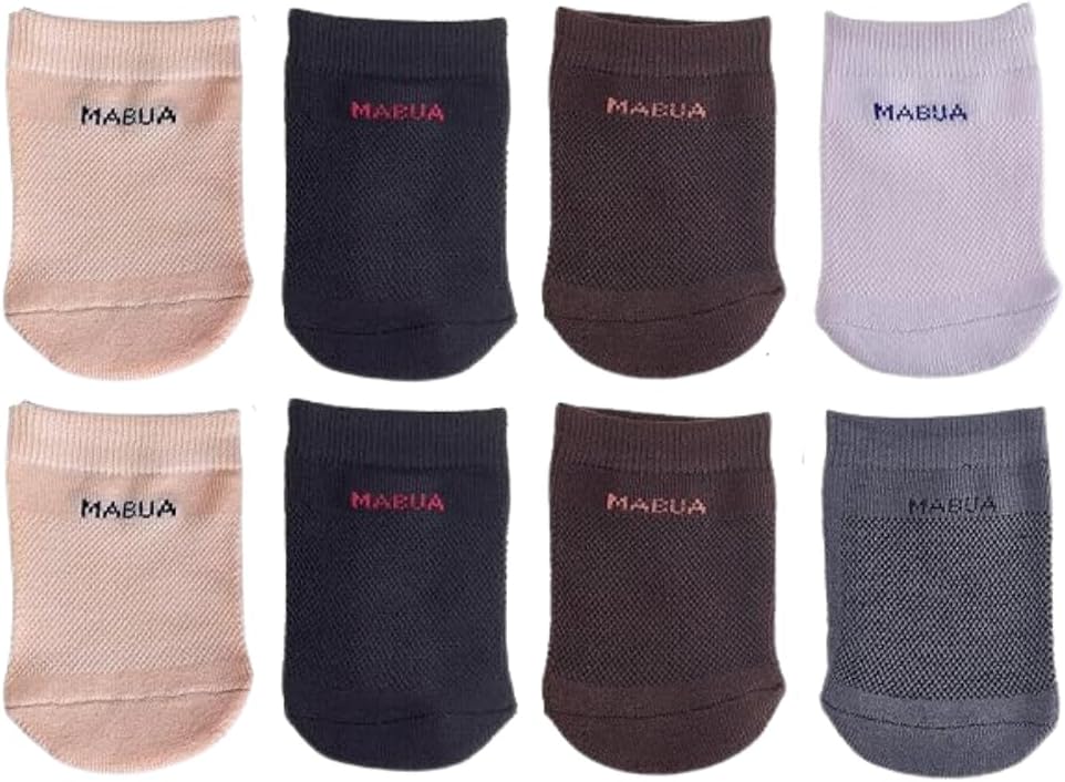 MABUA8 Pairs Toe Socks Women No show Invisible Inside Shoes Non Skid Half Socks