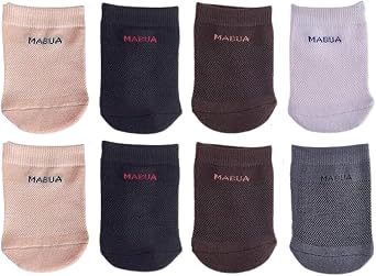 MABUA 8 Pairs Toe Socks Women No show Invisible Inside Shoes Non Skid Half Socks
