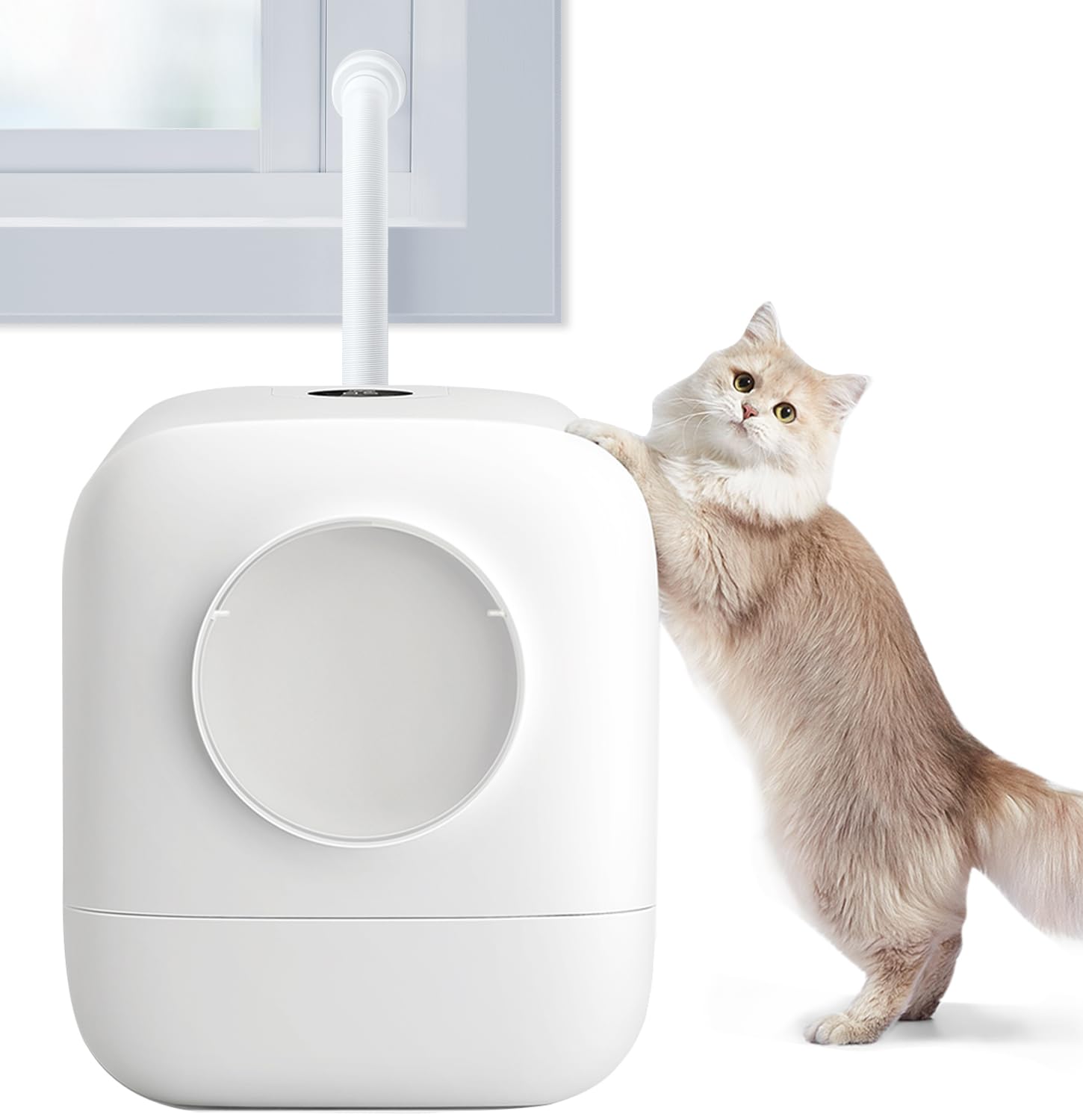 Valonii Deodorizer Large Covered Cat Litter Box with Exhaust Fan, 90L