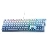 Redragon K556 SE RGB LED Backlit Wired Mechanical Gaming Keyboard, Aluminum Base, 104 Keys Upgraded Socket, 3.5mm Sound Absorbing Foams, Hot-Swap Linear Quiet Red Switch, Gradient Blue
