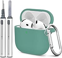 Vista 702 de Funda para AirPods Pro con kit de limpieza, funda de silicona suave para Apple AirPod Pro de 1ª/2ª generación, accesorios de funda AirPods Pro/Pro 2