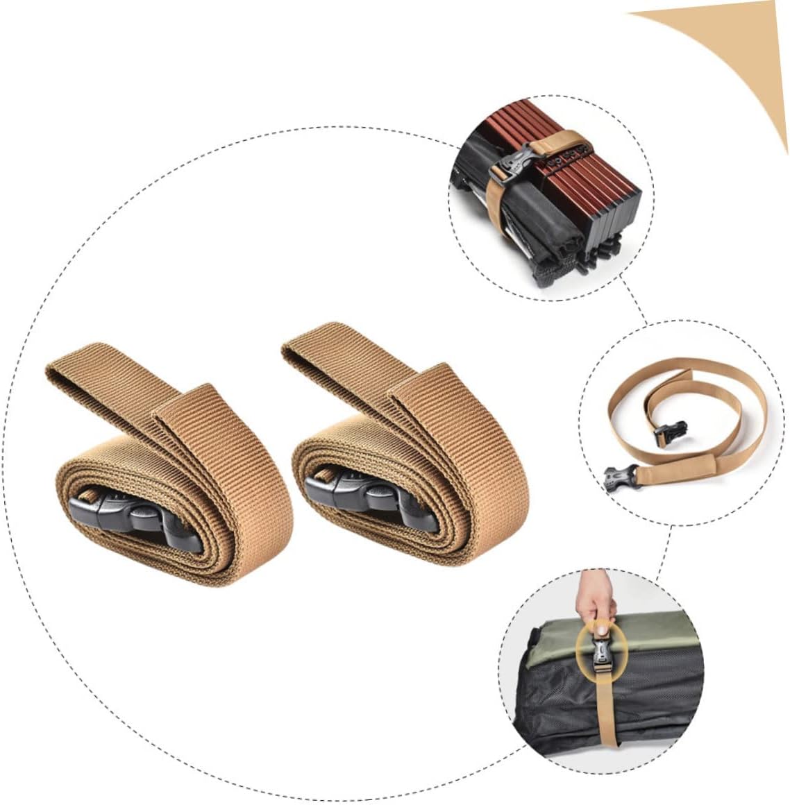 2pcs Luggage Strap Buckle Design Outdoor Packing Belt for Travel and Camping Securely Bundles Luggage and Cargo for Storage and Organization