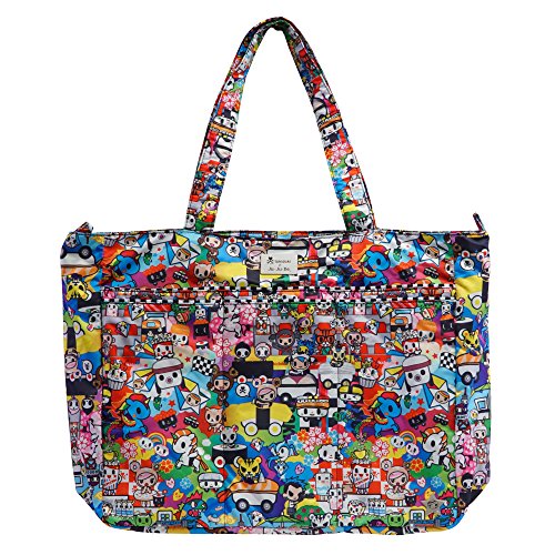 JuJuBe Super Be Large Everyday Lightweight Zippered Tote Bag, Tokidoki Collection - Sushi Cars