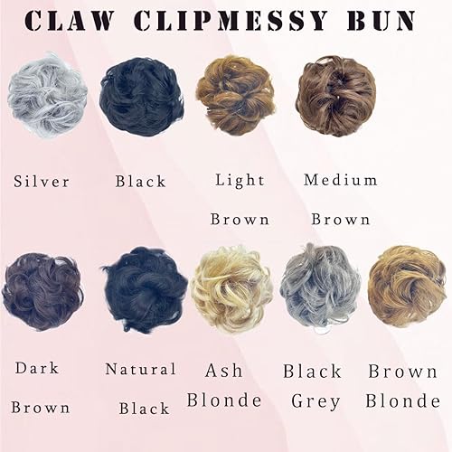 Miniatura 3 de Extensión de cabello desordenado con reflejos, moño de garra, extensión de cola de caballo sintética con cordón elástico, extensión de moño para