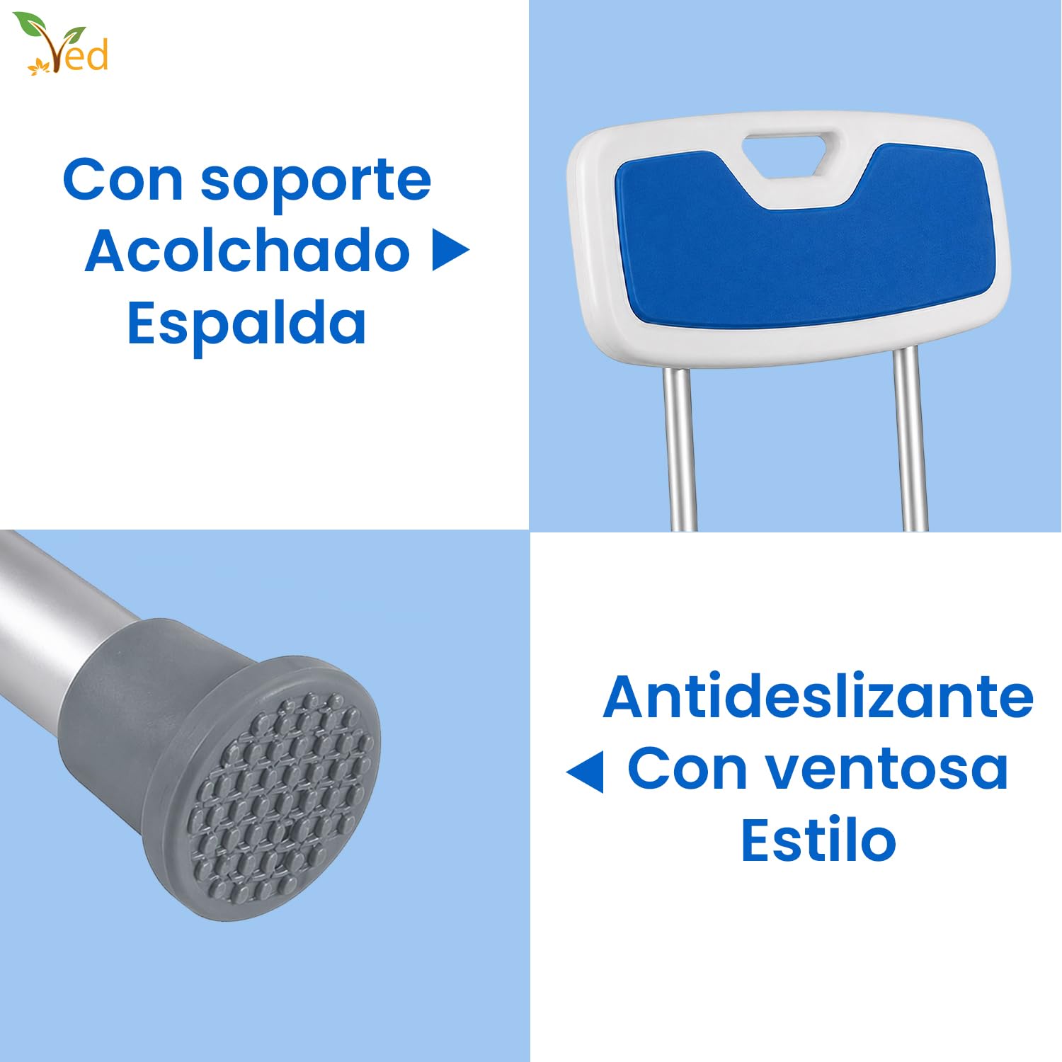 Silla de Baño para Ancianos y Personas con Discapacidad, Taburete de Ducha Antideslizante, Resistente y Cómodo, Ideal para Mayor Seguridad en el Baño