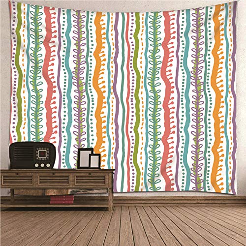 Tapiz de pared KnSam de poliéster con rayas de dibujos animados para salón, 150x150 cm