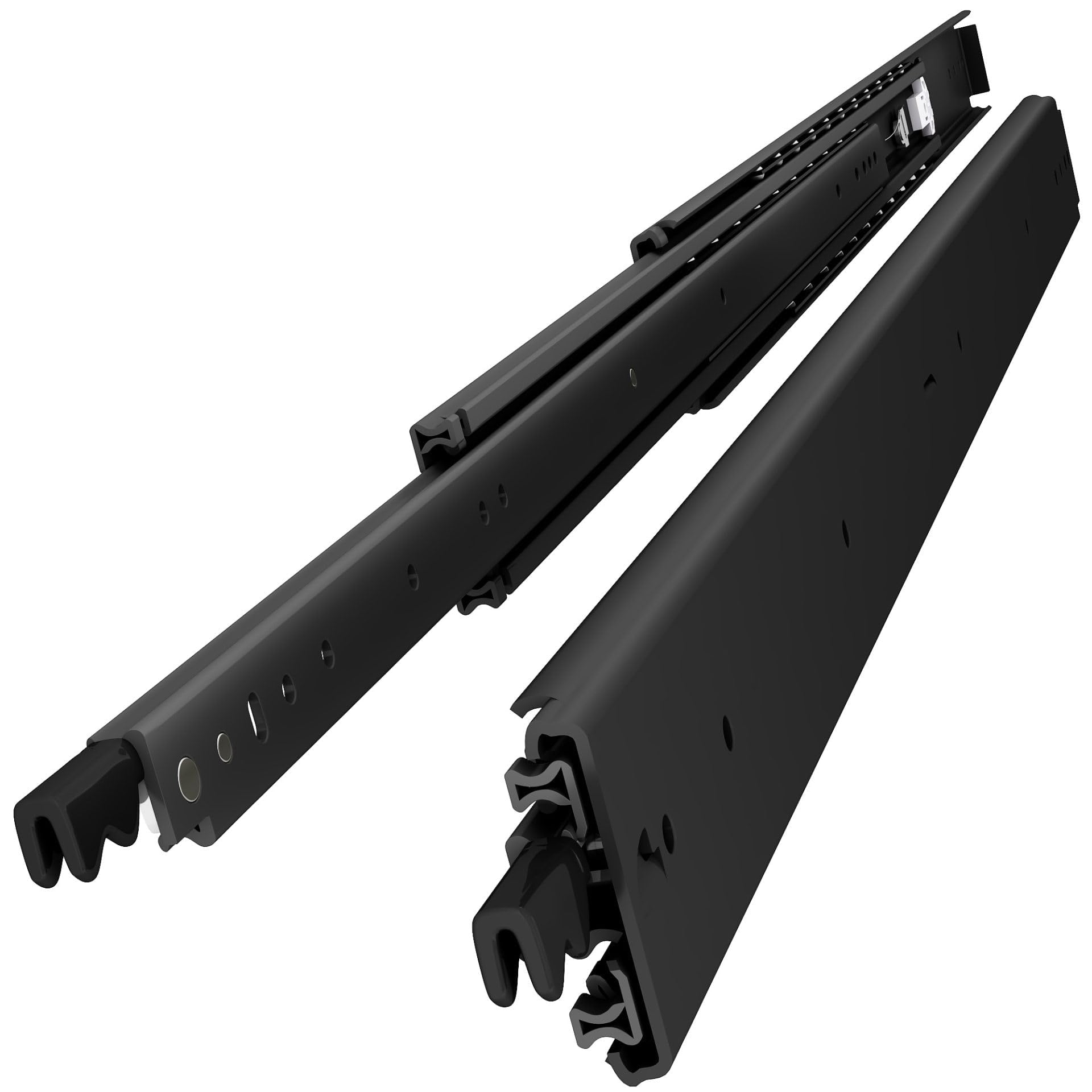 terabilly　150 ブラックレール引手ポール付き　フルキット Amazon.co.jp: ブラック ロック付き #D76 超重量用スライドレール