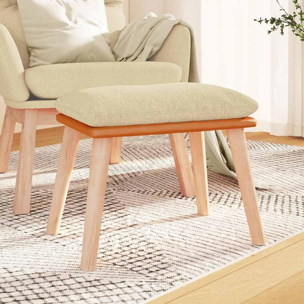 Fengshui Podnóżek kremowy 45 x 29,5 x 35 cm materiał i sztuczna skóra
