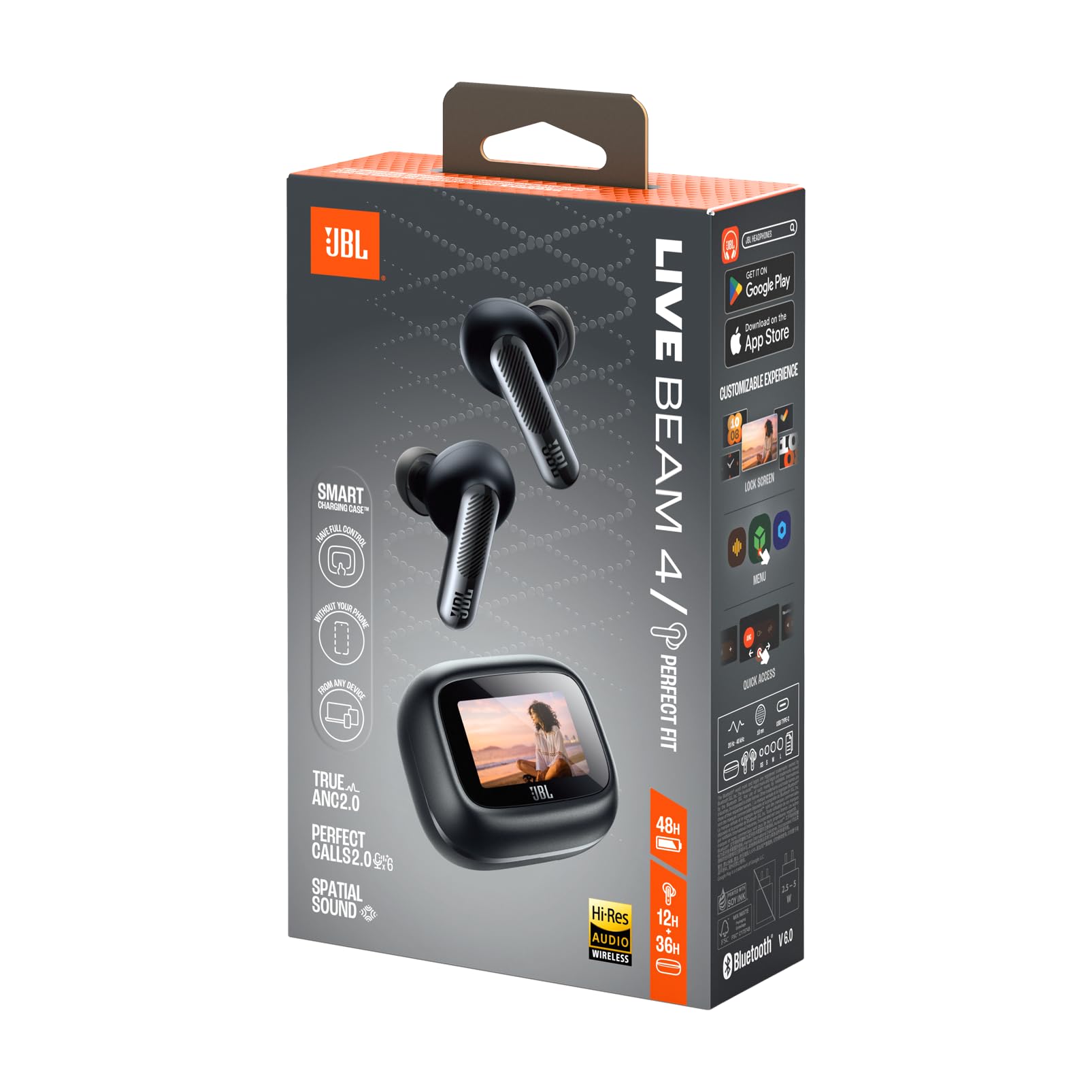 JBL Live Beam 4, Écouteurs sans Fil avec Réduction de Bruit, Noir