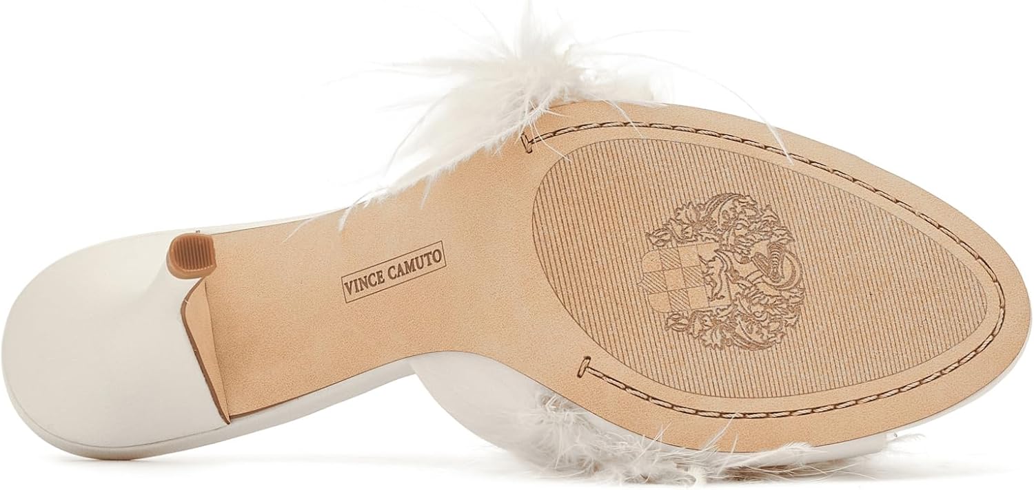 Vince Camuto womens Paelly Feather High Heel Mule Sandals