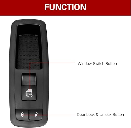 Miniatura 5 de LCWRGS 4602544AG Interruptor de elevalunas eléctrico del lado del pasajero compatible con Chrysler Town and Country 08-2012, Jeep Liberty, Dodge