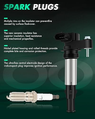 Vista 459 de SCITOO 1 bobinas de encendido con 4 bujías de iridio para Chevrolet 2011-2015 Cruze 1.4L 2016 Cruze Limited 1.4L 2012-2020 Sonic 1.4L 2013-2021 Trax