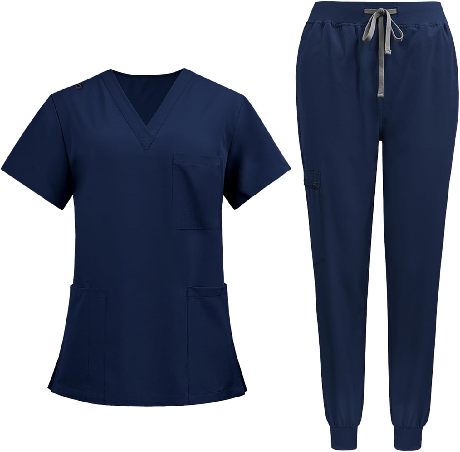VICOGARD Women’s Jogger Scrub Set – Stretch V Neck Top & Jogger Pants Nursing Medical Uniform