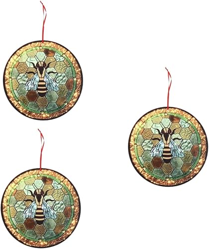 IMIKEYA 3pcs Bee Hive - Colgante de madera para puerta delantera, etiquetas abiertas y cerradas, letrero de gnomo de madera, colección de abejorros,