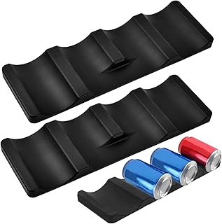 2 soportes para botellas para frigorífico, Soporte Vino, antideslizante, apilable para frigorífico, para gabinete de cocina, color negro