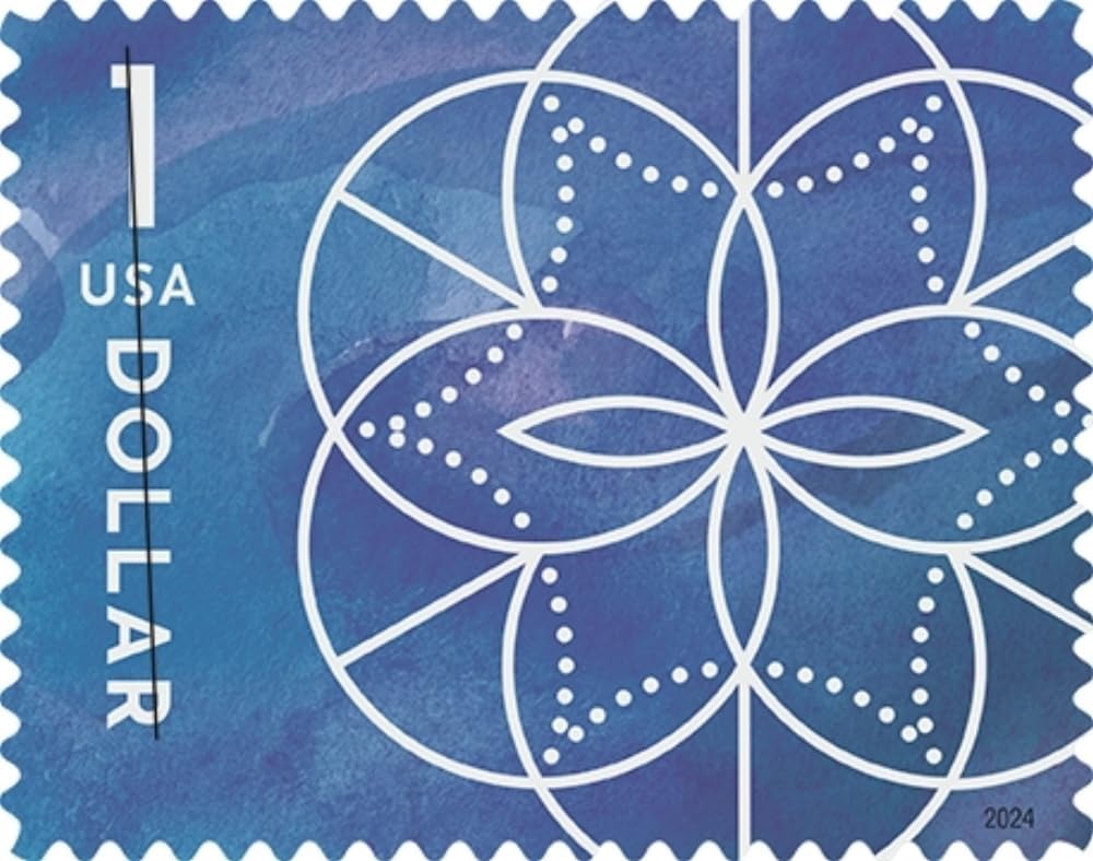$1 Floral Geometry 2024 (2 Sheets of 10) Definitive Denominated Mail-Use Additional Postage Stamps