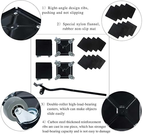Miniatura 6 de 1 juego de herramientas de movimiento de muebles, herramientas de movimiento para muebles pesados, elevador de muebles, carretilla de rodillo de