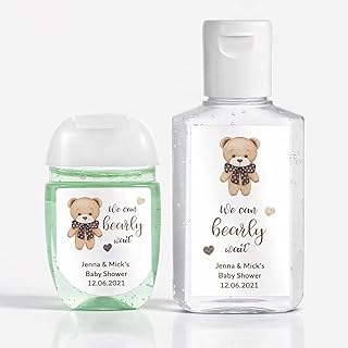 80-500pcs Custom Hand Sanitizer Labels Personalized Waterproof Stickers for Baby Shower Wedding Party Favors, Thank You Hand Sanitizer Sticker Labels