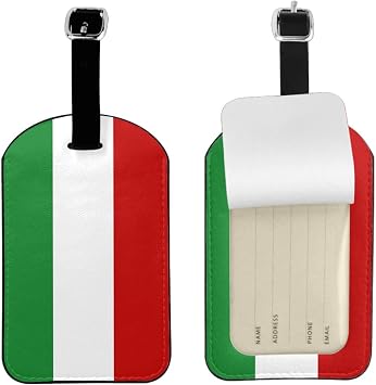 Italian Flag Leather Luggage Tags with Name Id Card Labels Design Name Personality Tag for Travel Suitcase Travel Accessories