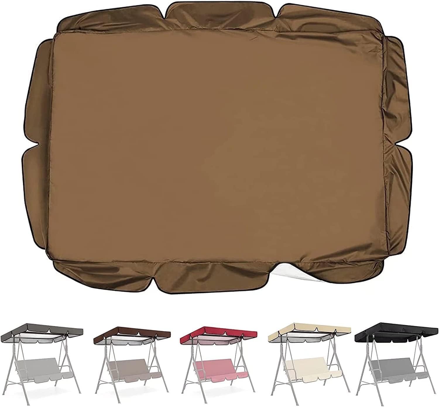 Replacement Canopy for Swing,Patio Hammock Swing Canopy Cover Top Replacement Porch Top Cover Seat Furniture 2-3 Seater Waterproof Top Cover for Garden, Patio, Yard, Red, 142 * 120 * 18cm