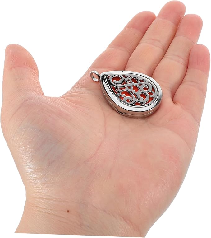 Difusor aromático con collar de aceite esencial, colgante en forma de lágrima, acero inoxidable miniatura 9