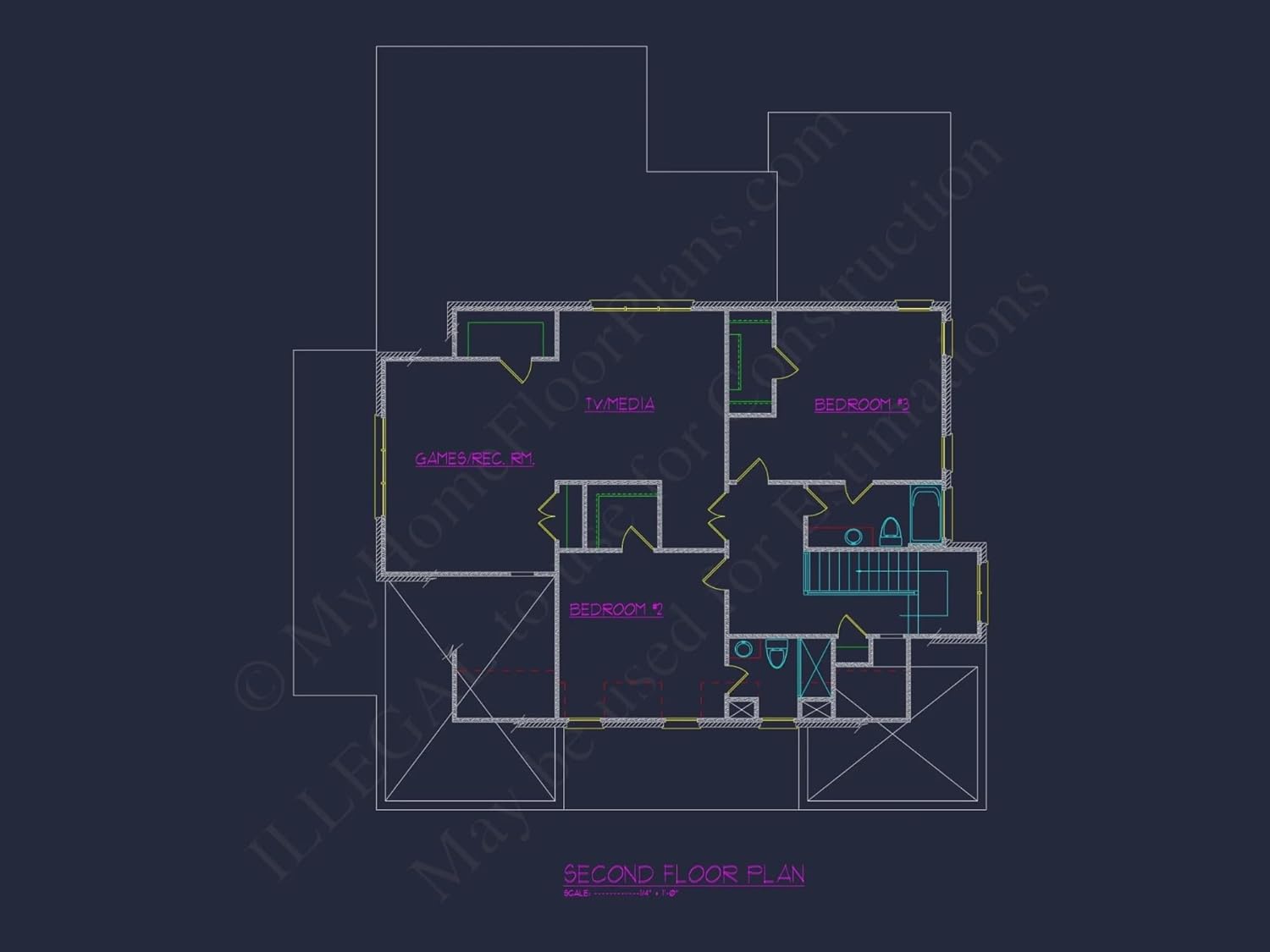 20-1301 HOUSE PLAN - Luxury House Design with Floor Plan Blueprint and CAD Features