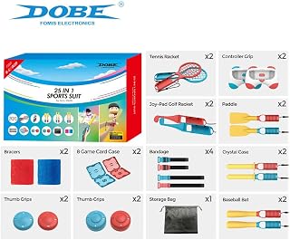 24-in-1 Sports Accessories Bundle Compatible with Switch Sports Games, Sports Game Accessories Kit Compatible with Nintendo Switch Games for Family Gatherings, with Storage Bag (25 in 1 Bundle)