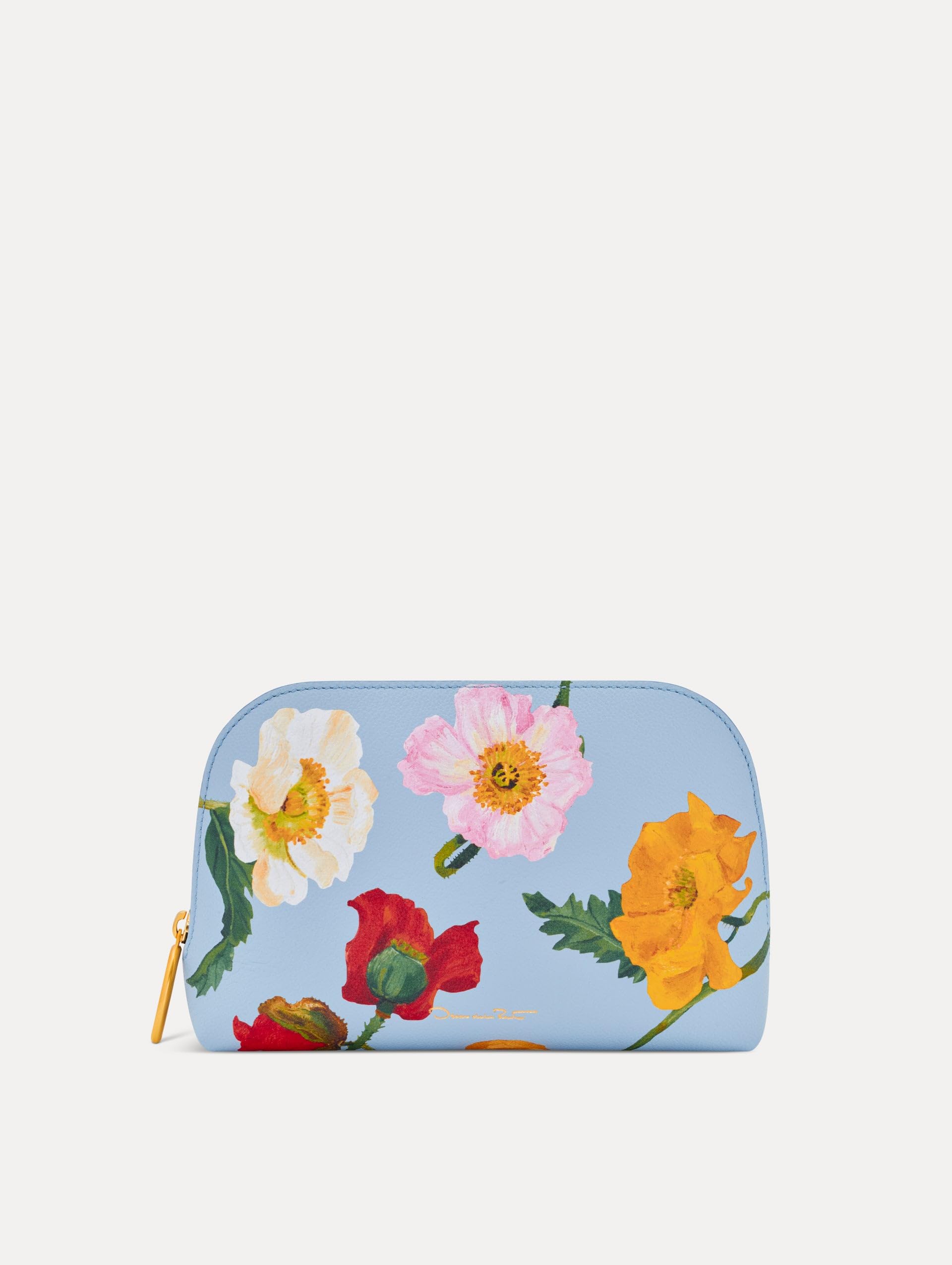 Oscar Renta Poppy Printed Medium Cosmetic