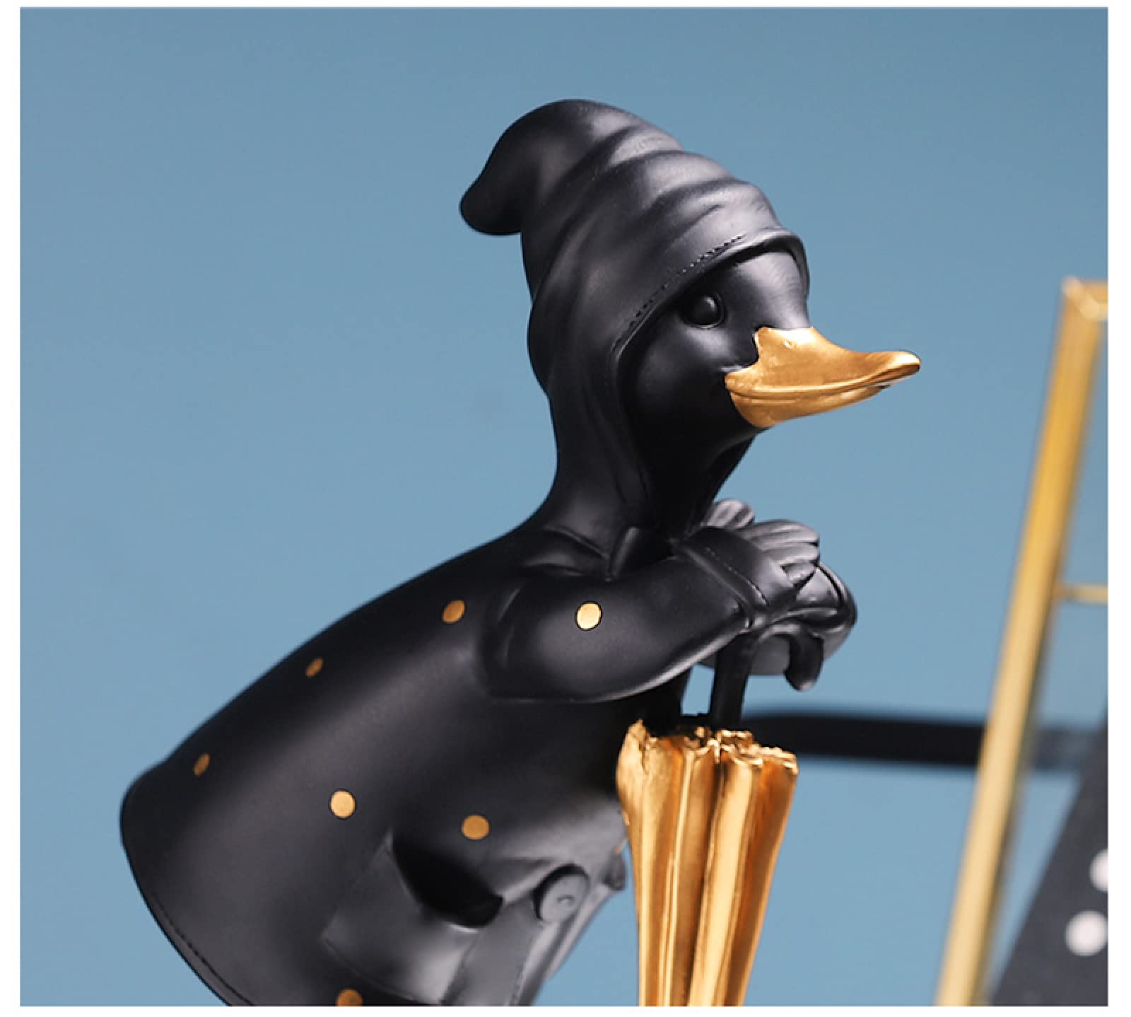 Décor De Sculptures Ornement De Statue De Résine De Sculpture d'animal d'art De Canard Noir
