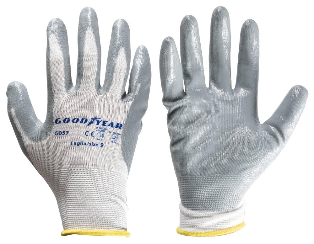 Guanti Da Lavoro In Poliestere Con Rivestimento In Schiuma Nitrile, Leggeri E Traspiranti - Grigio, Taglia L
