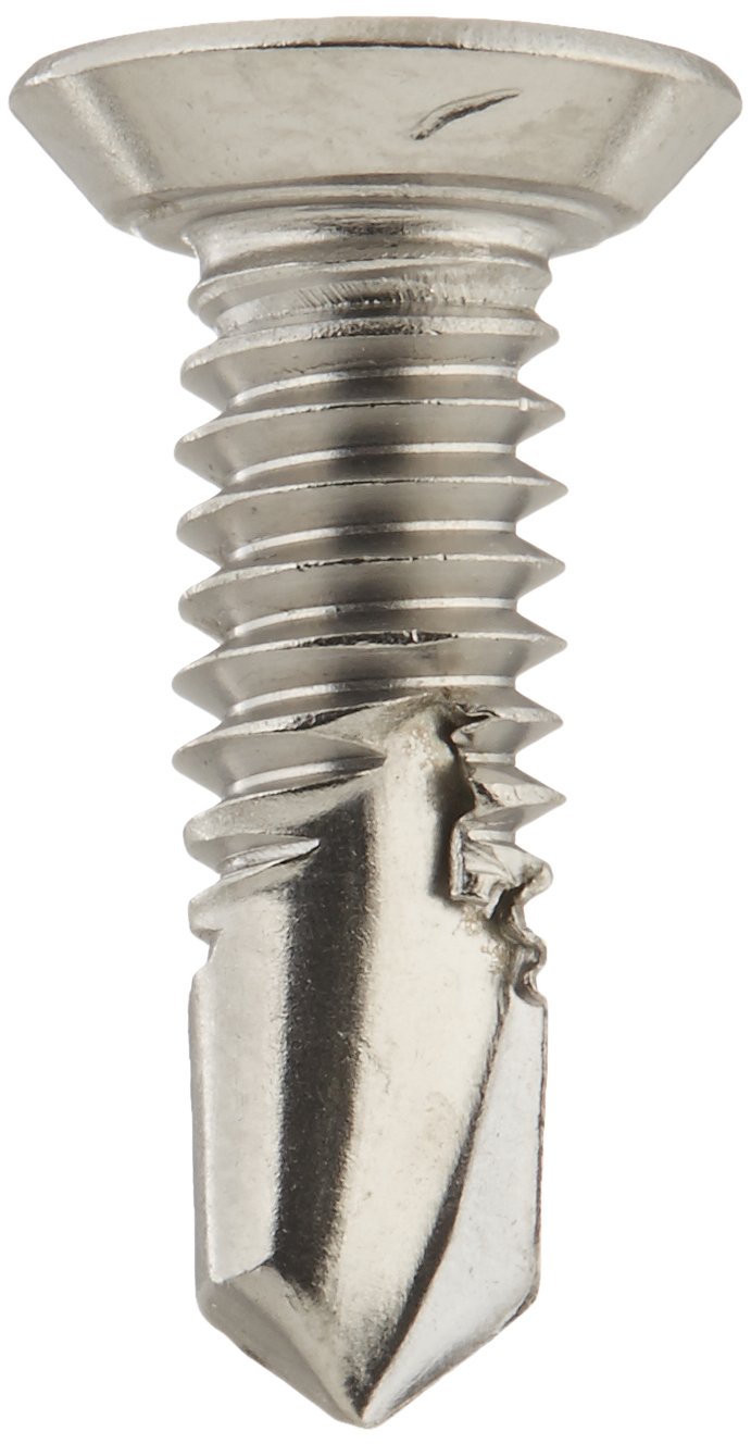 Small Parts 1212KPUMS410 410 Stainless Steel Self-Drilling Screw, Plain Finish, Undercut 82 Degree Flat Head, Phillips Drive, #3 Drill Point, #12-24 Thread Size, 3/4" Length (Pack of 25)