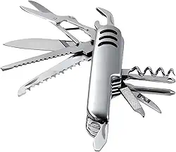 Canivete Suíço Multifuncional, 11 Funções, Aço Inoxidável, 15cm Aberto