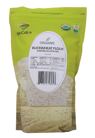 McCabe Organic Buckwheat Flour - Buckwheat Flour Organic | Rich with Fiber & Minerals | USDA and CCOF Certified | Packed in USA | 2Lbs