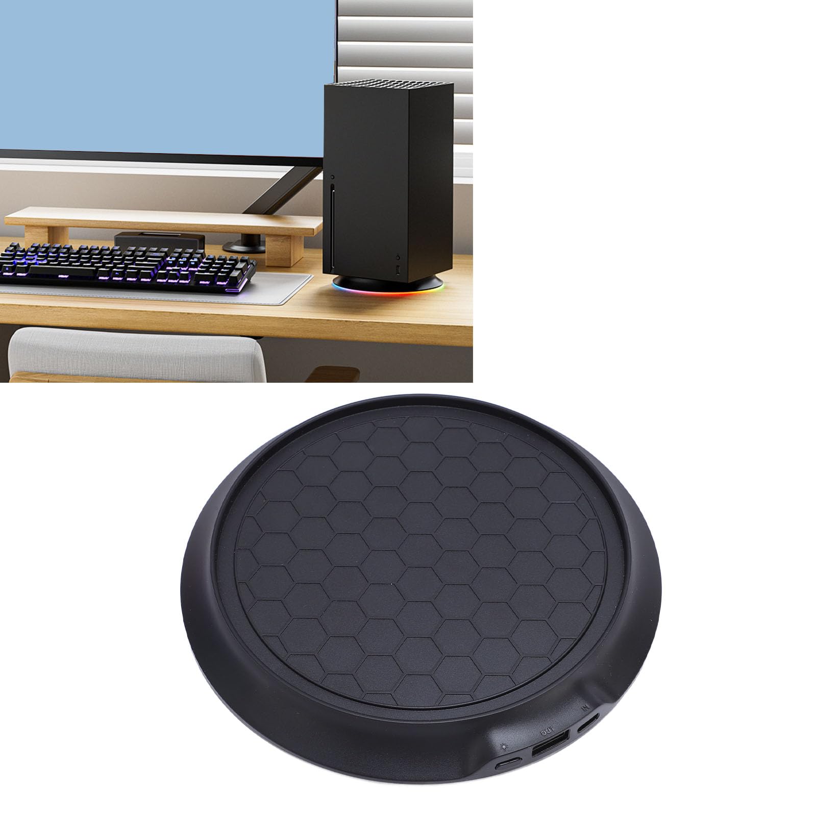 Vertikaler Kühlständer für dieSerie X -Konsole, Vertikale Standkühlhalterbasis mit RGB -Lichtern, Anti -Slip