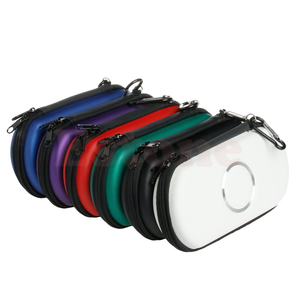 Amrka Slim Travel Carrying Hard Cover Case Pouch Protector for Sony PSP 2000 3000 (Black)