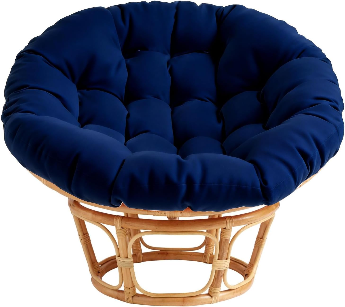 Papasan Round Chair Cushion 52IN,Thickened Soft Circle Patio Papasan Cushion,can be Used for Hammock Seating Rocker Chair(ONLY Cushion) (Navy Blue, 52 * 6in)