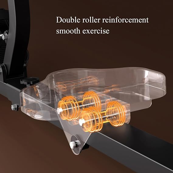 Hydralic Rowing Machine Folding Full Motion Rower with LCD Monitor Adjustable Resistance for Home Use 330lbs Weight Capacity