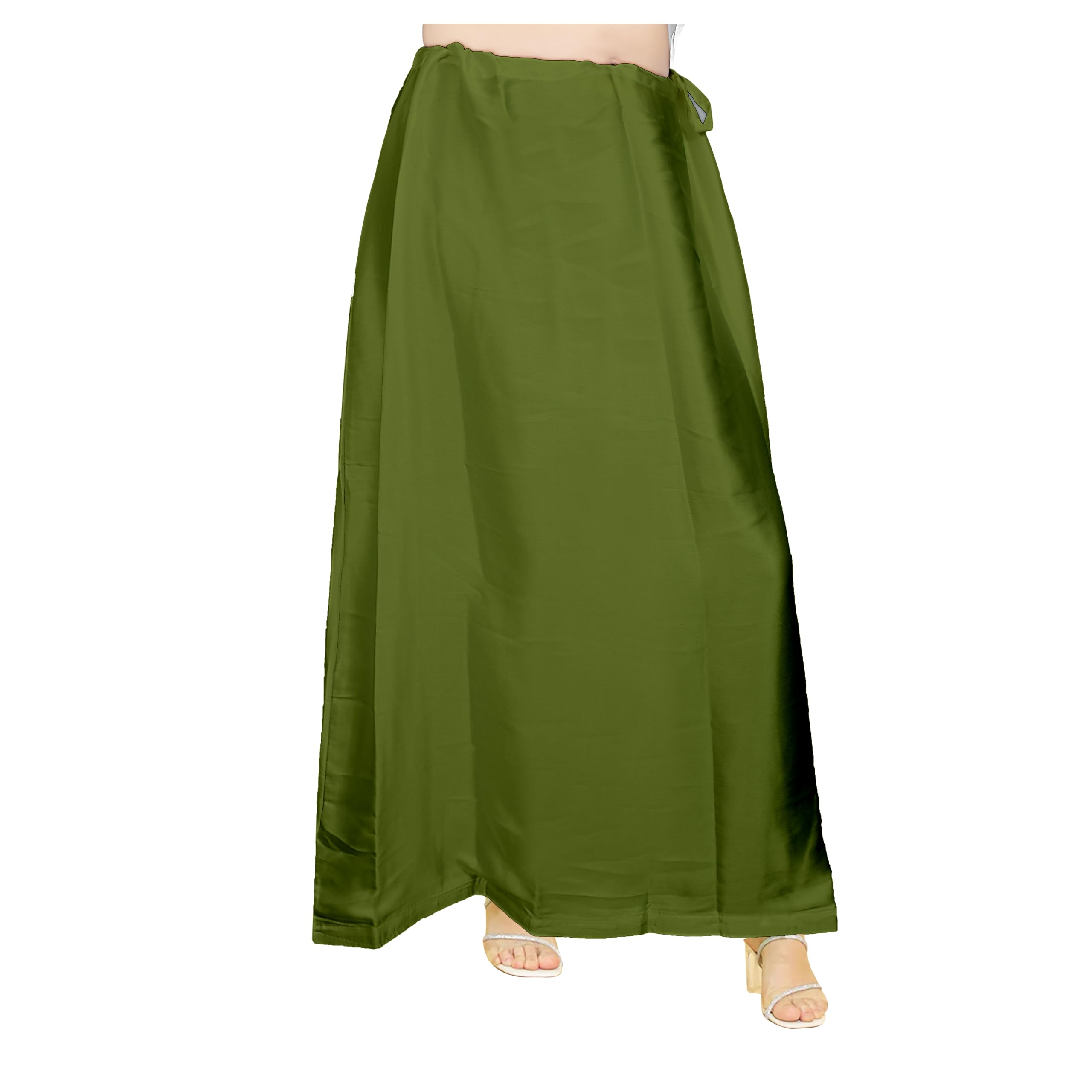 EDZZEL Women's Satin Petticoat Saree Satin Underskirt Sari Satin Silk Petticoat Underwear for Women