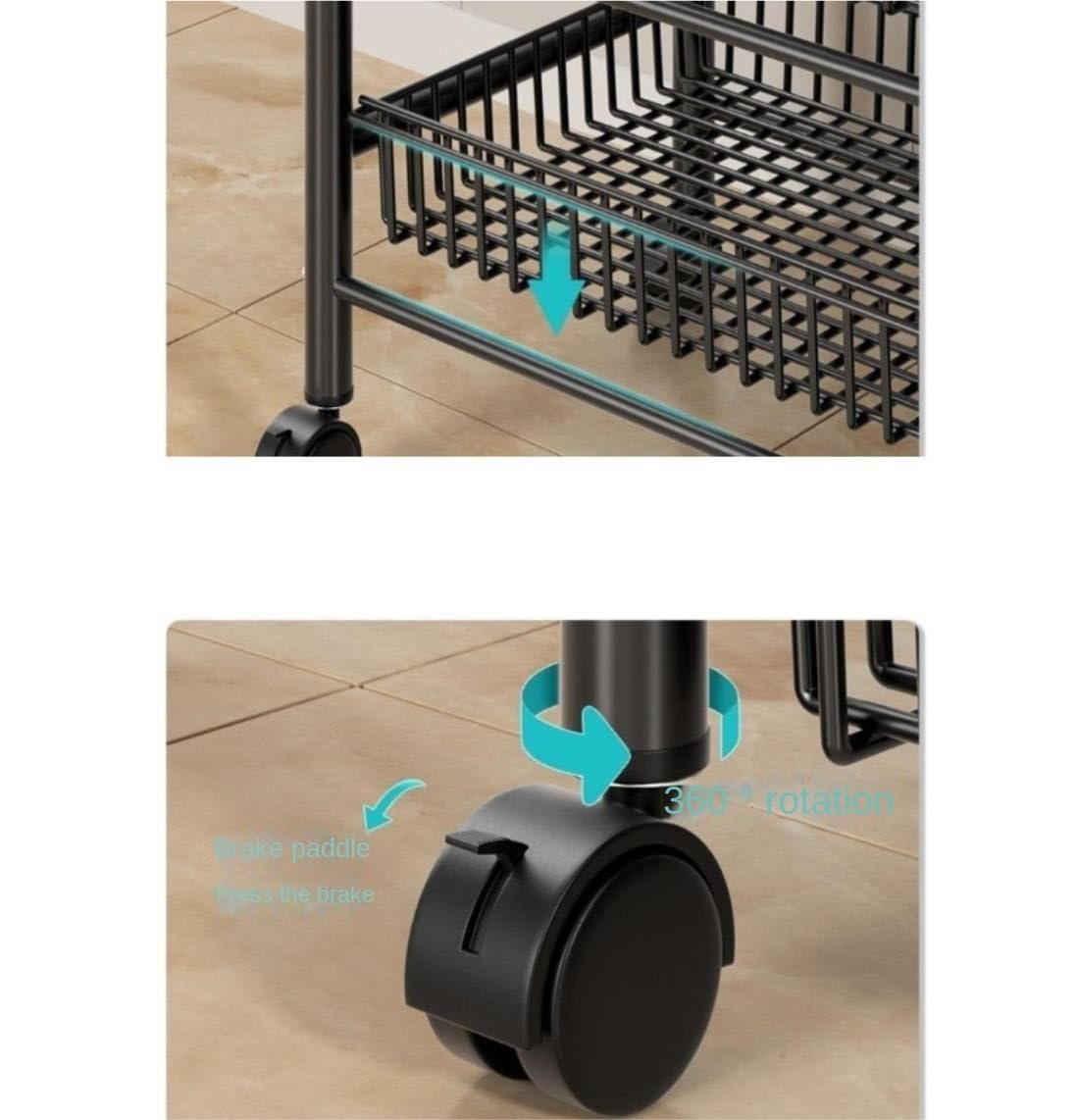 Soporte Microondas Estante Para Horno Microondas De 5 Niveles Almacenamiento Utilidad Cocina Organizador Carrito Para Con Cestas Alambre Y Ruedas Organizador de Cocina